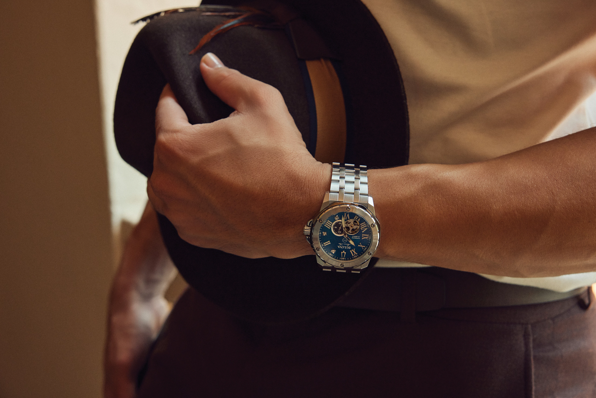 Blue Dial Stainless Steel Bracelet Marine Star 98D184 | Bulova